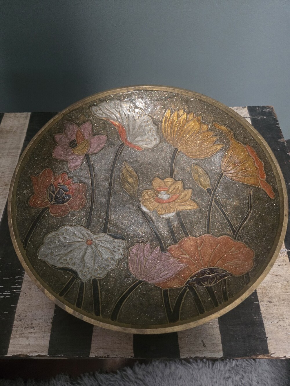 Vintage Decorative Brass Trinket Bowl